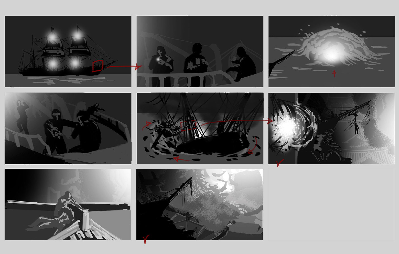 Storyboard of the "Discovery" frames