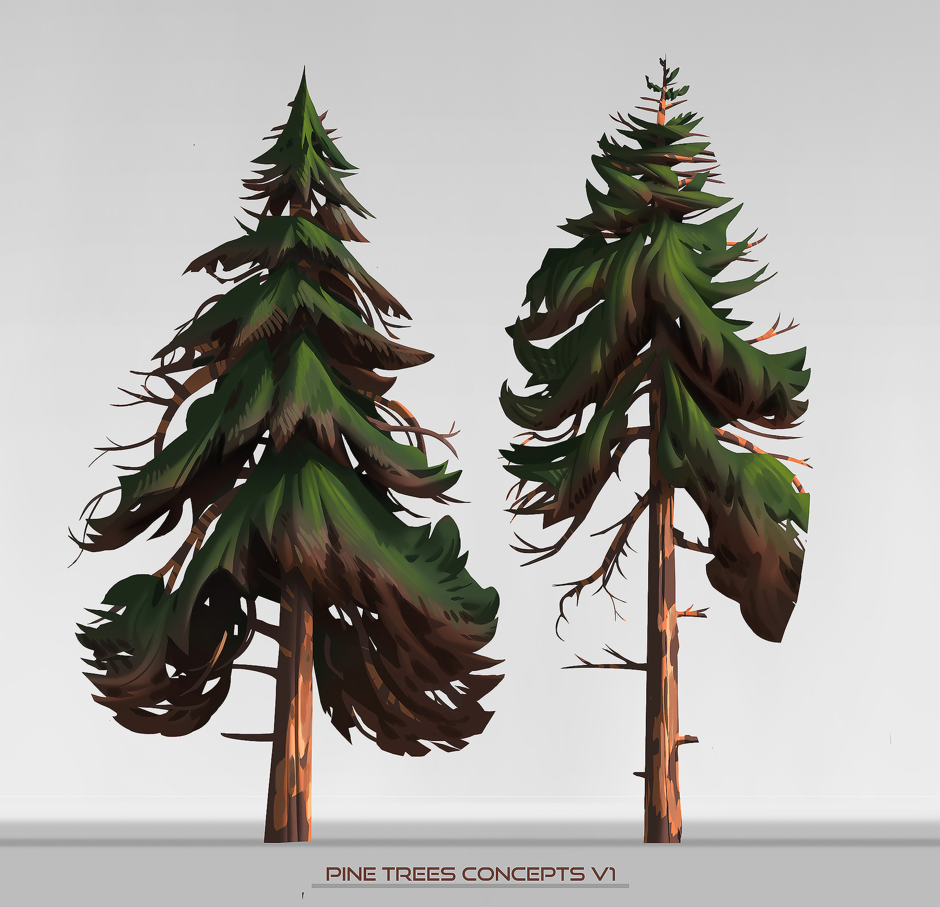 Artstation Pine Trees Concepts Ulysse Verhasselt