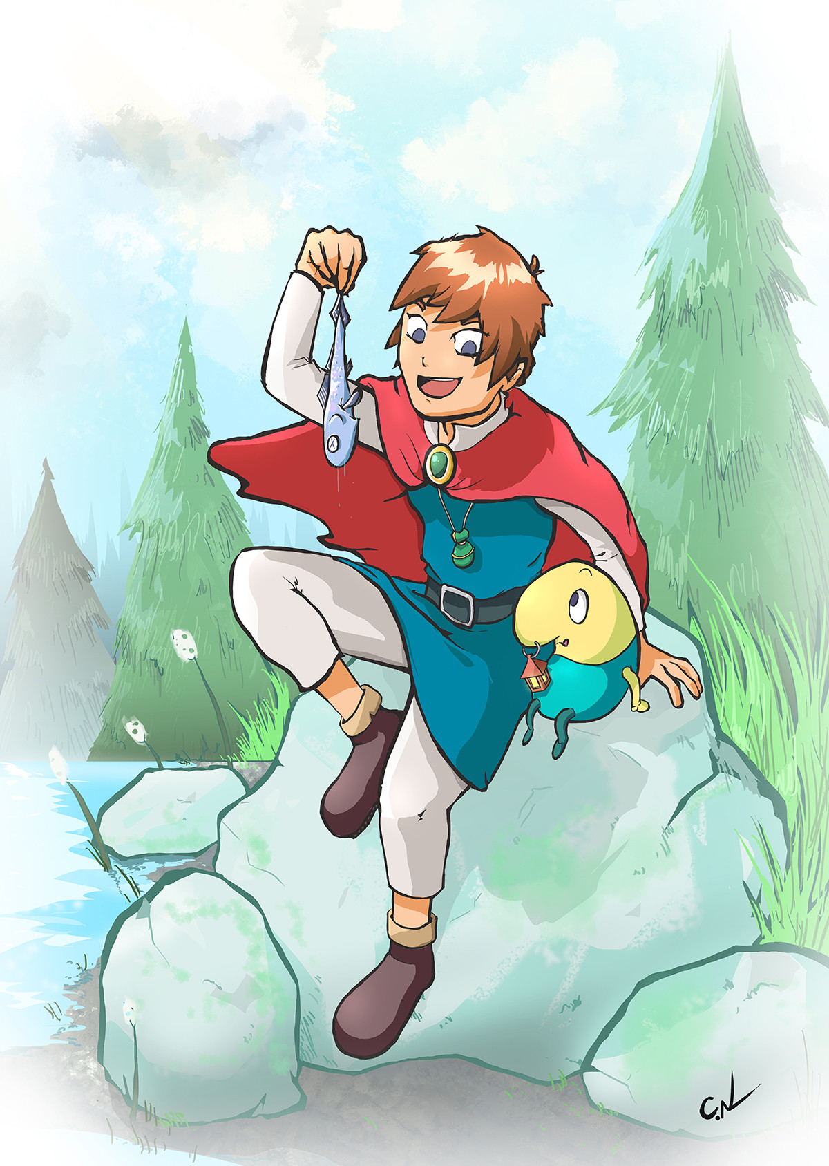 ArtStation Oliver and Mr. Drippy from Ni No Kuni