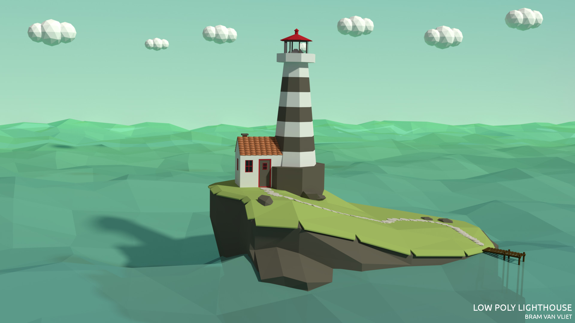 Artstation Low Poly Lighthouse Bram Van Vliet
