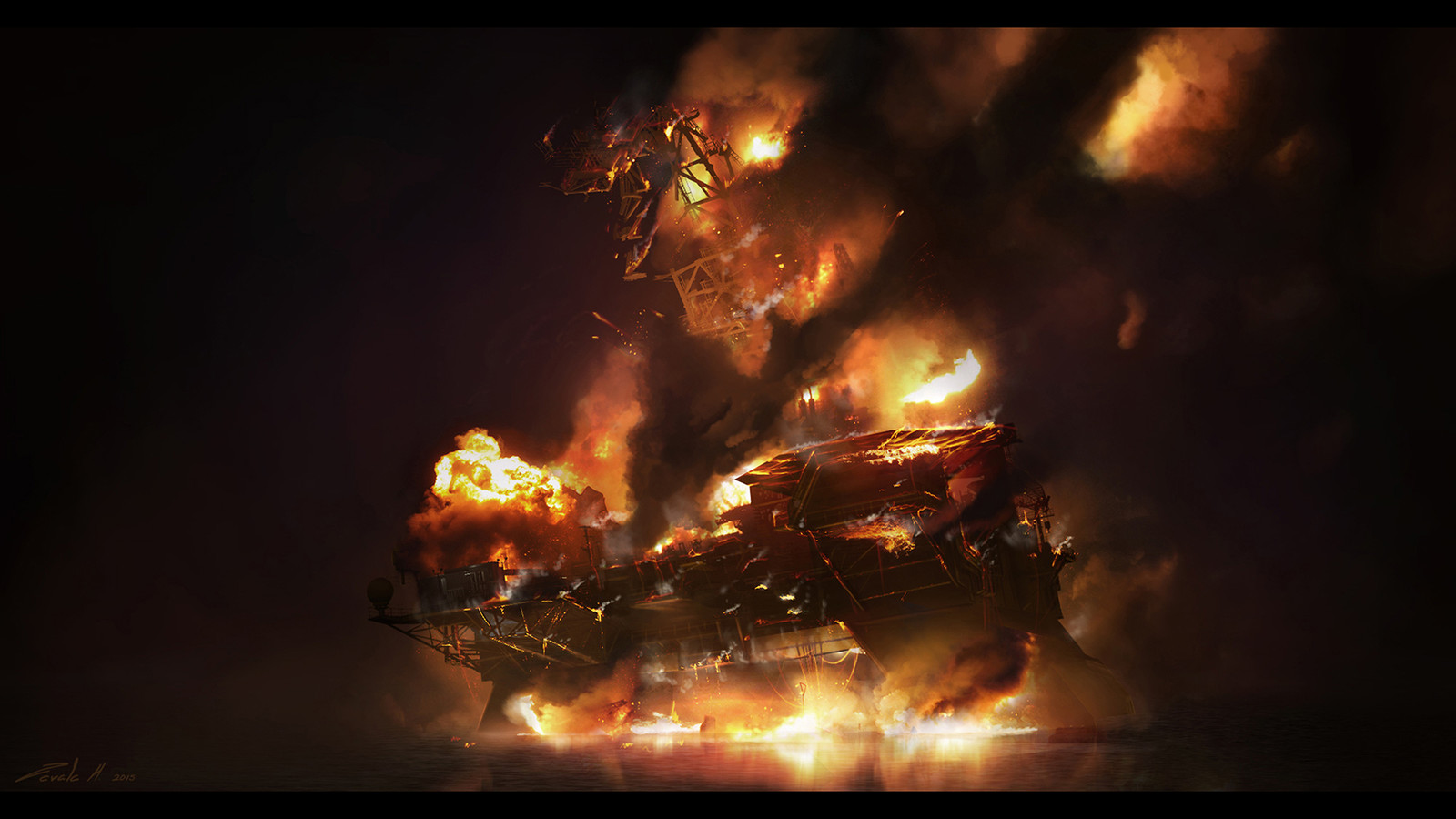 Deepwater Horizon Inferno early sketch