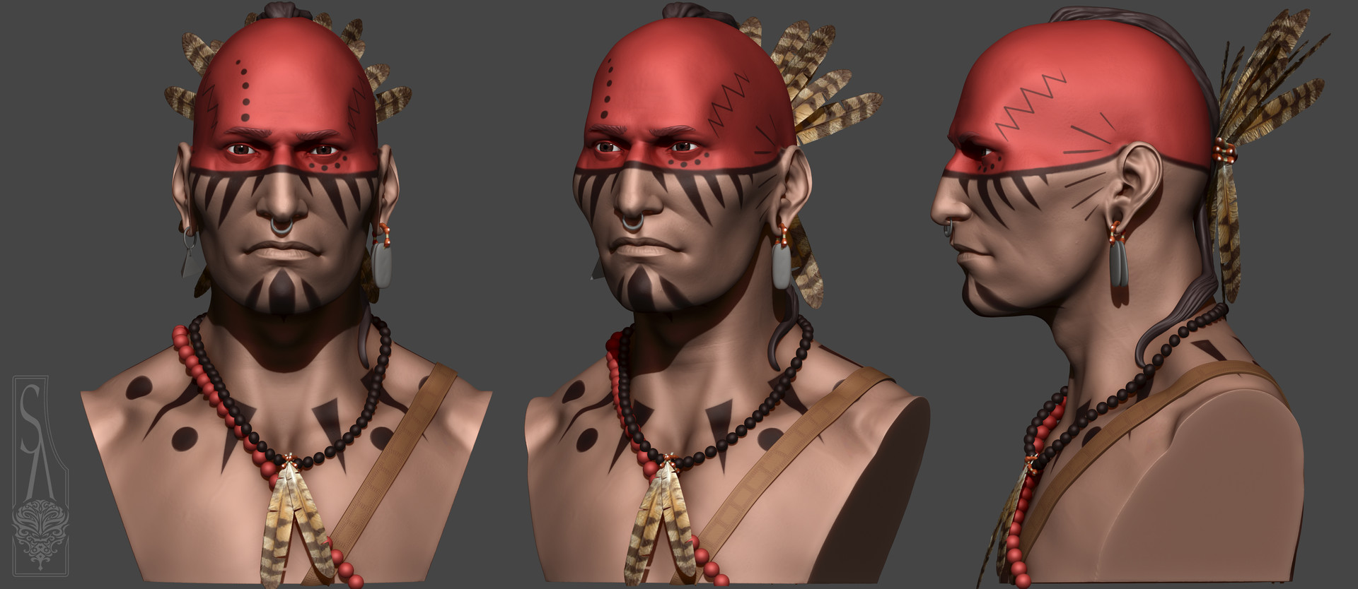 features Mohawk indian facial