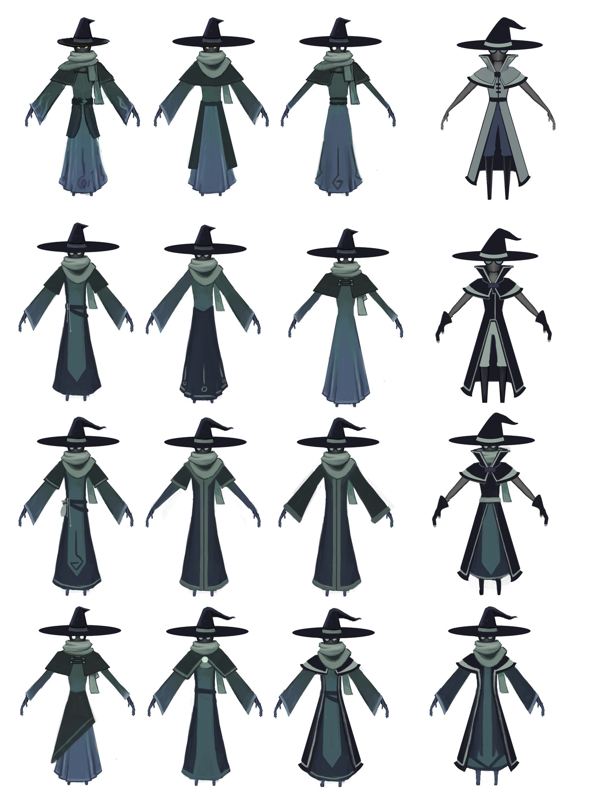 More arcanist thumbnails. We got pretty close to narrowing down the direction we wanted to take this traditional witch/wizard set.