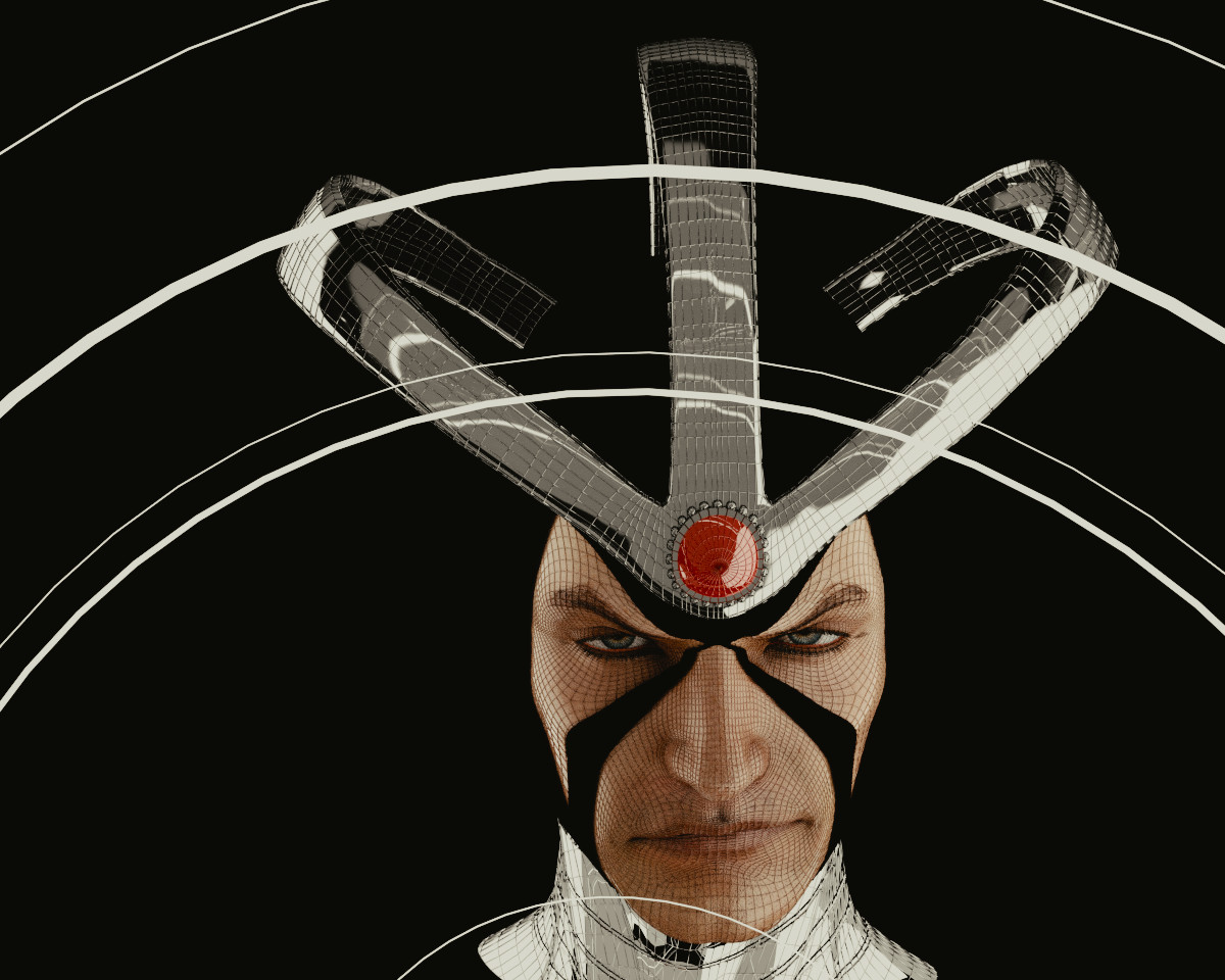 This was a very basic wireframe render without any glare effects on the rings.