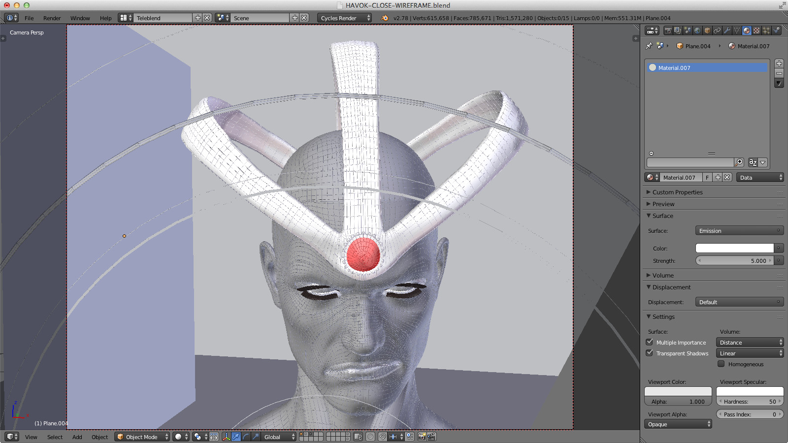 The scene as it was set up in Blender.