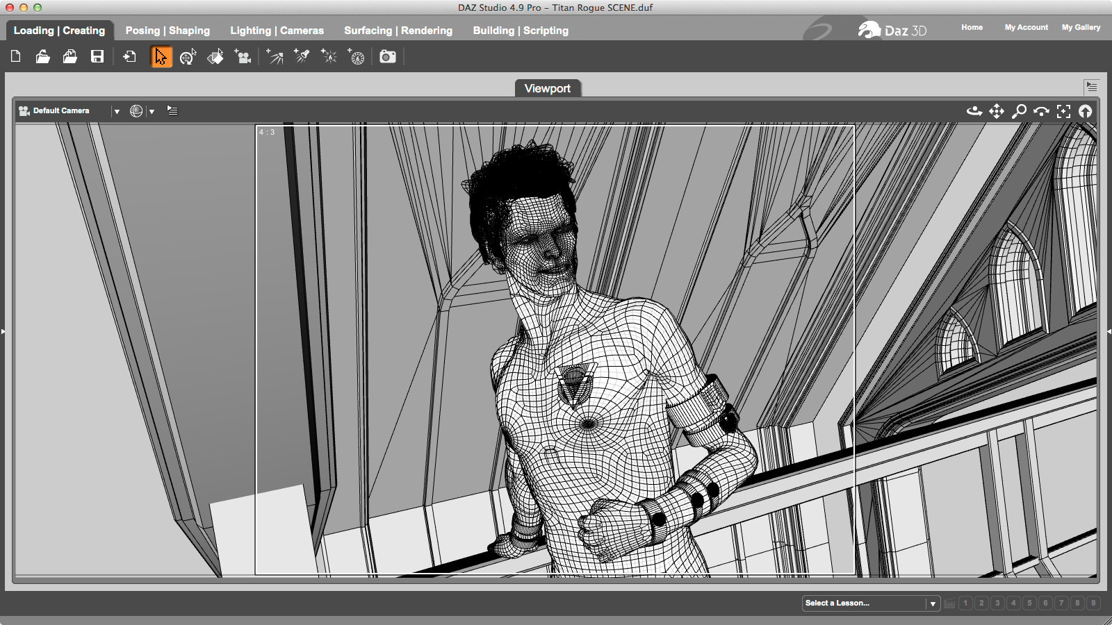 The original setup in Daz Studio.