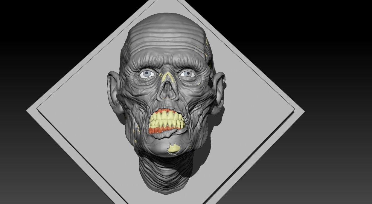 Artstation Zombie Face For 3d Print Jose Nicolas Carrizales