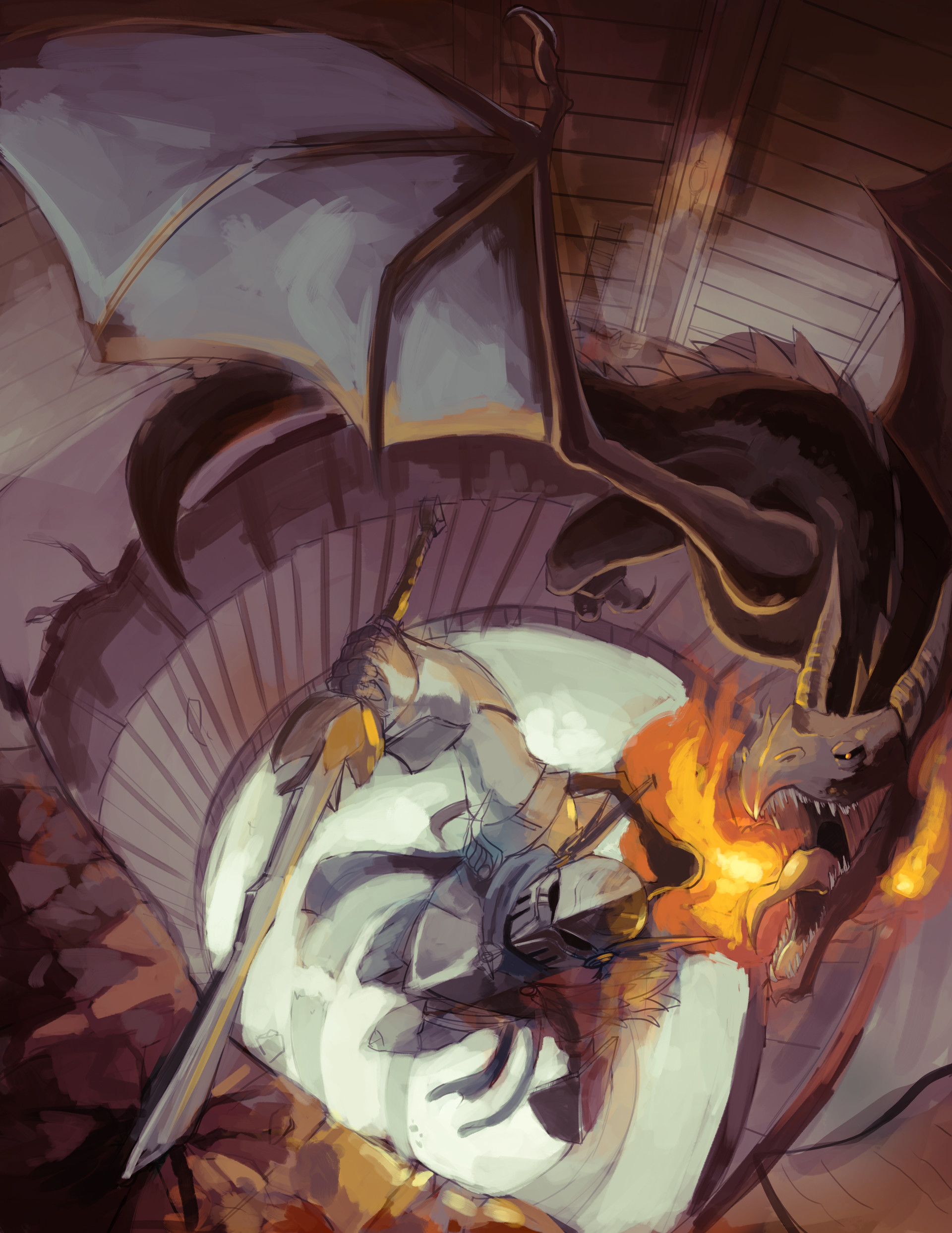 Artstation Dragon And Knight Alice De Lemos