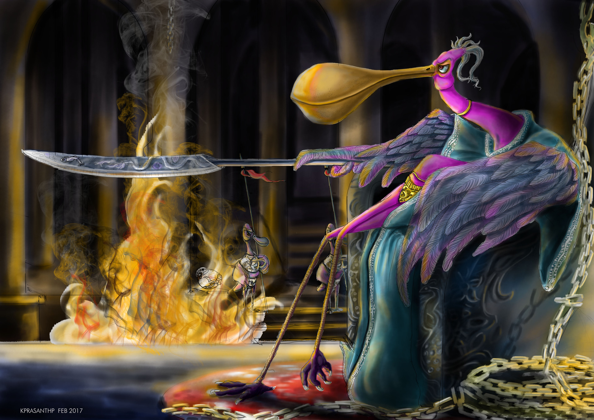 Artstation Spoonbill The King Krishna Prasanth P