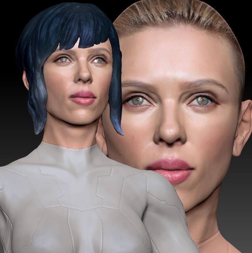 Ian Malcolm Ghost In The Shell 3d Model Scarlett Johansson