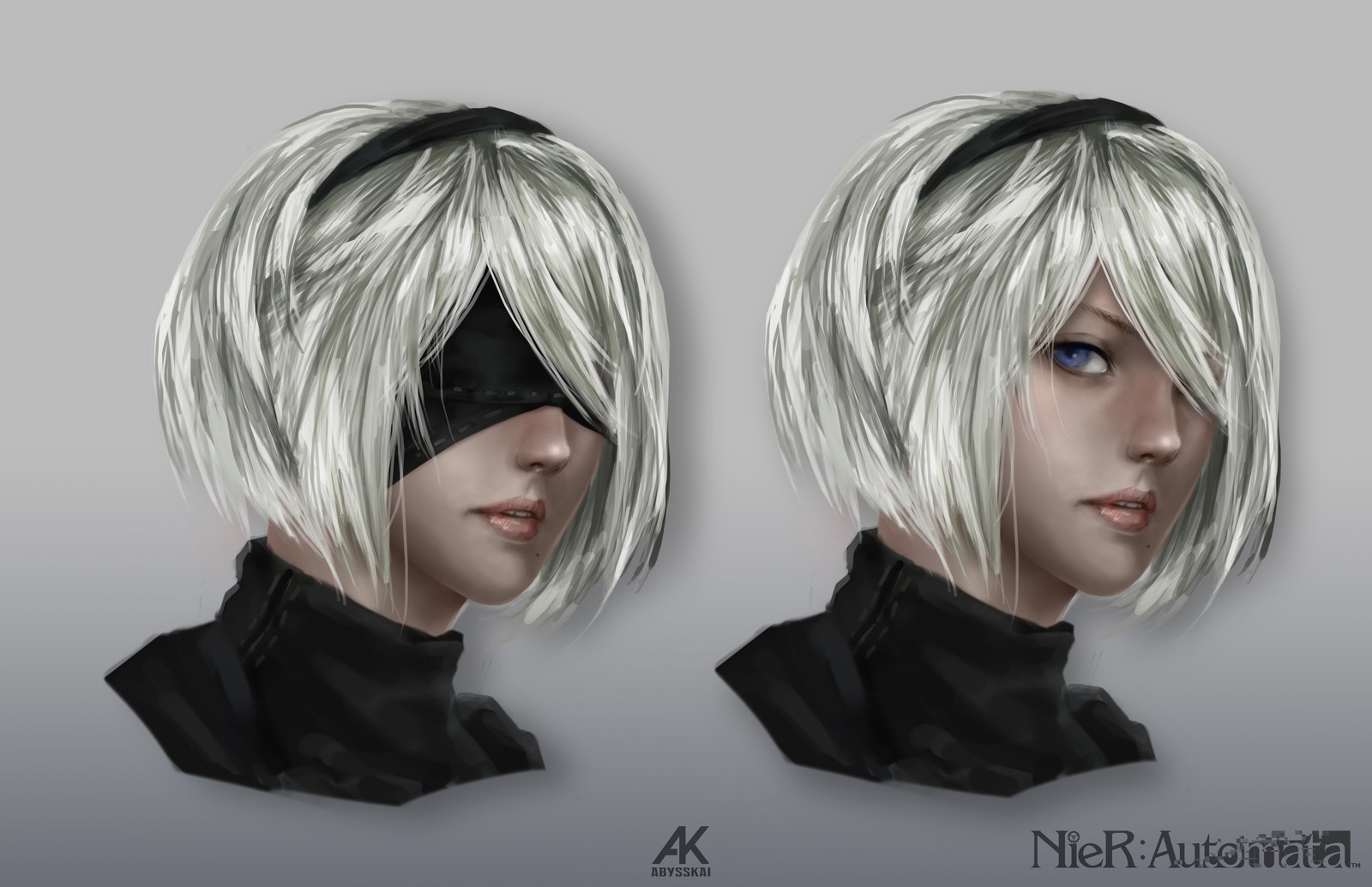 Как нарисовать 2b из nier automata