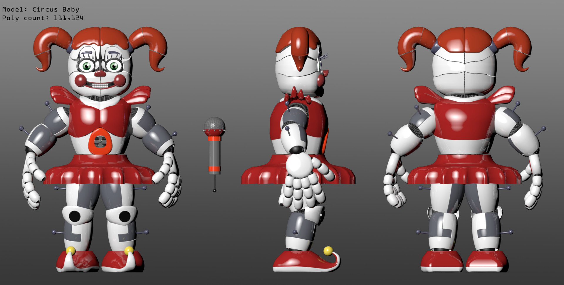 Artstation Five Nights At Freddy S Sister Location Fan Made Funtime 3d Models Thomas Honeybell