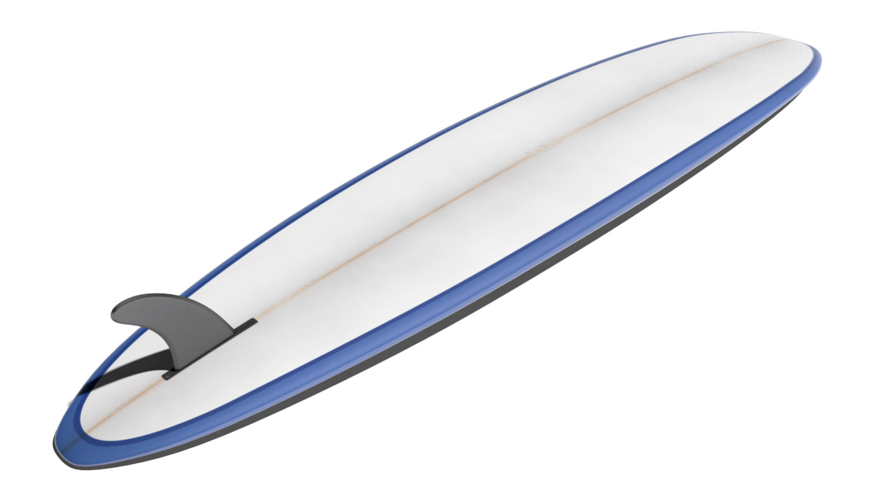Longboard Surfboard Model Textured