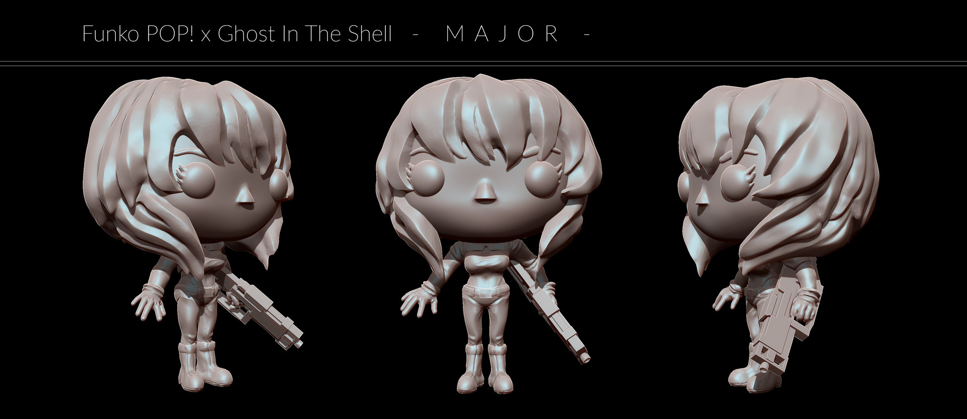 Artstation Major And Tachikoma In Funko Pop Ride Theme Arisa Kambe