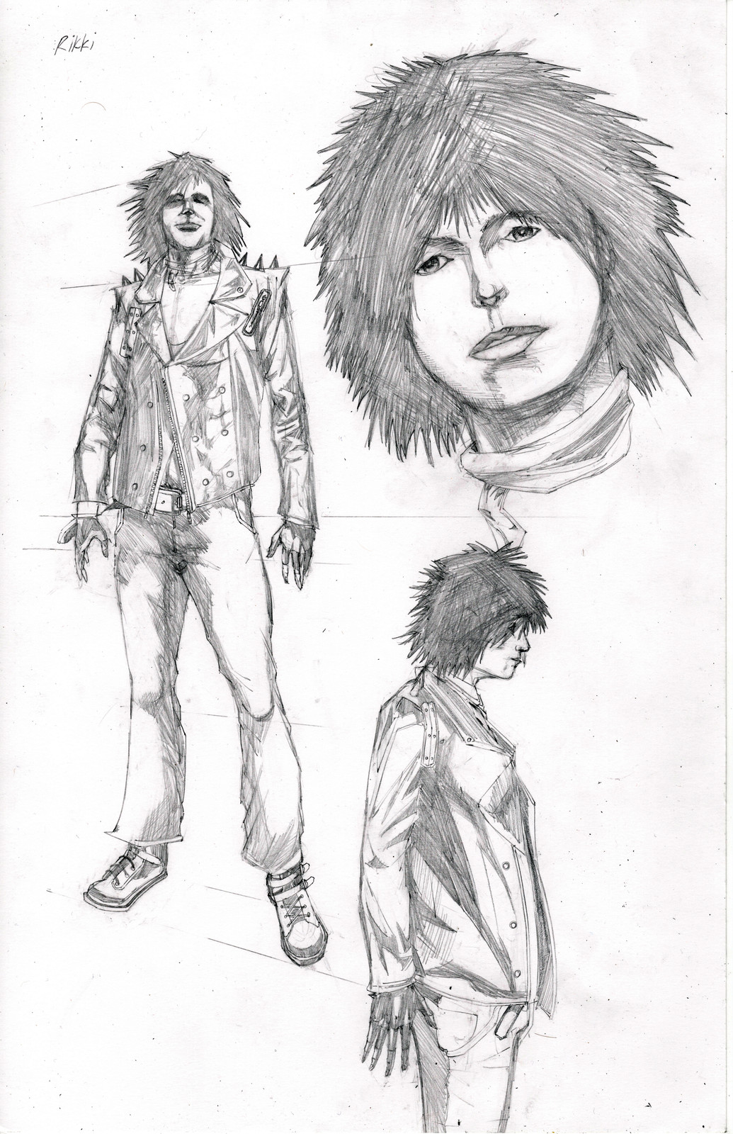 Pencils for Rikki's Sheet. Based off of Nikki Sixx. 