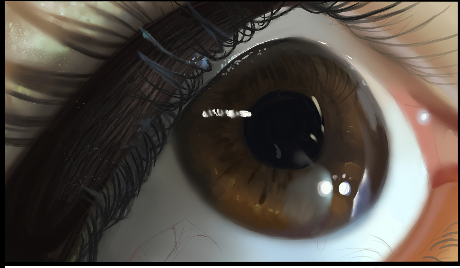 Realistic eye close up