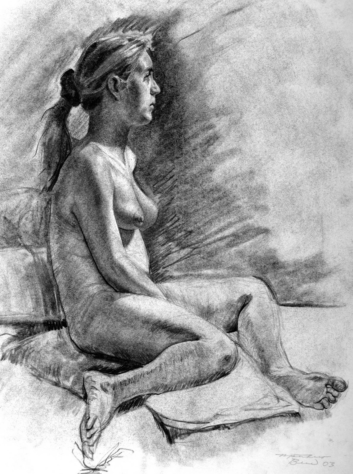 Deborah Vorarbeiter Desnudo Charcoal Nakeds