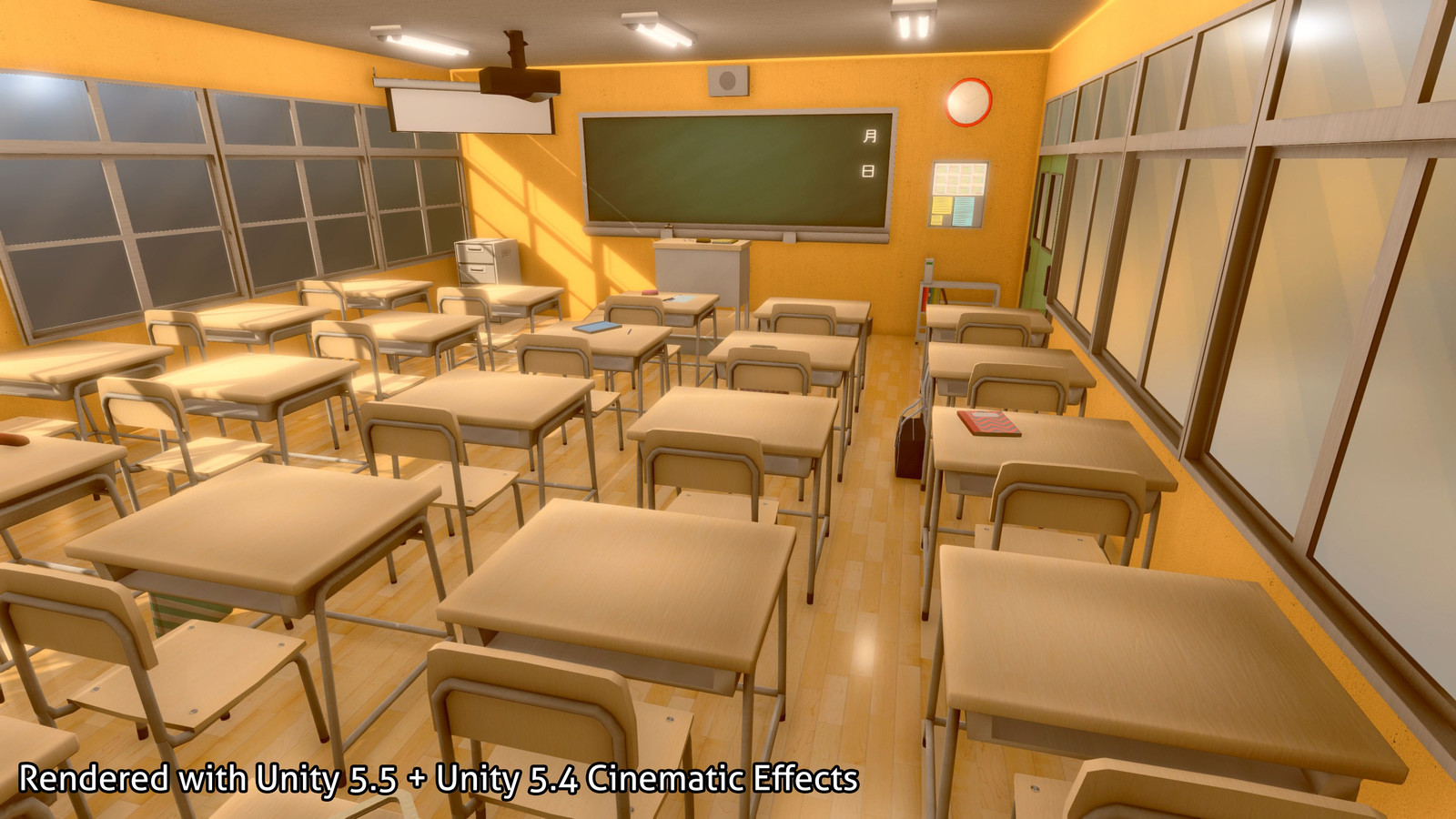 Artstation Unity Asset Anime Classroom 3d Models Pack