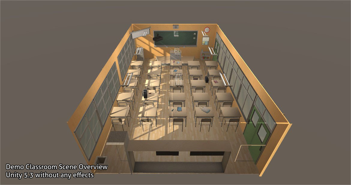 Artstation Unity Asset Anime Classroom 3d Models Pack