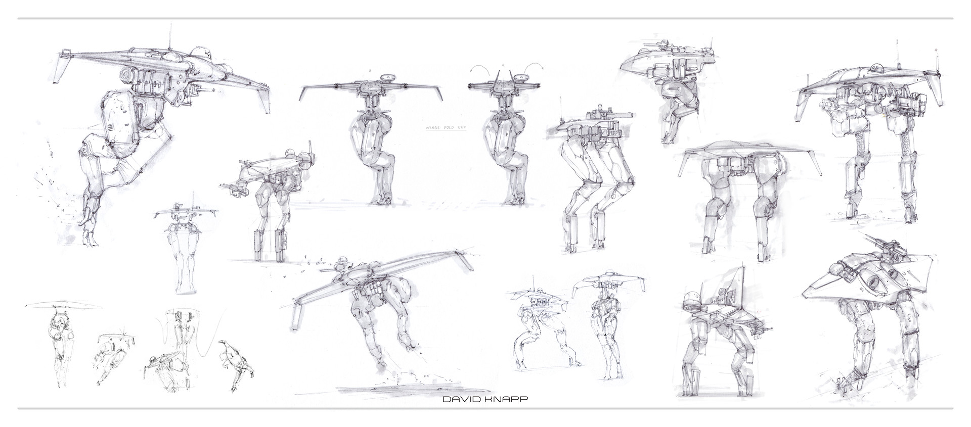 Artstation Flying Combat Mech David Knapp