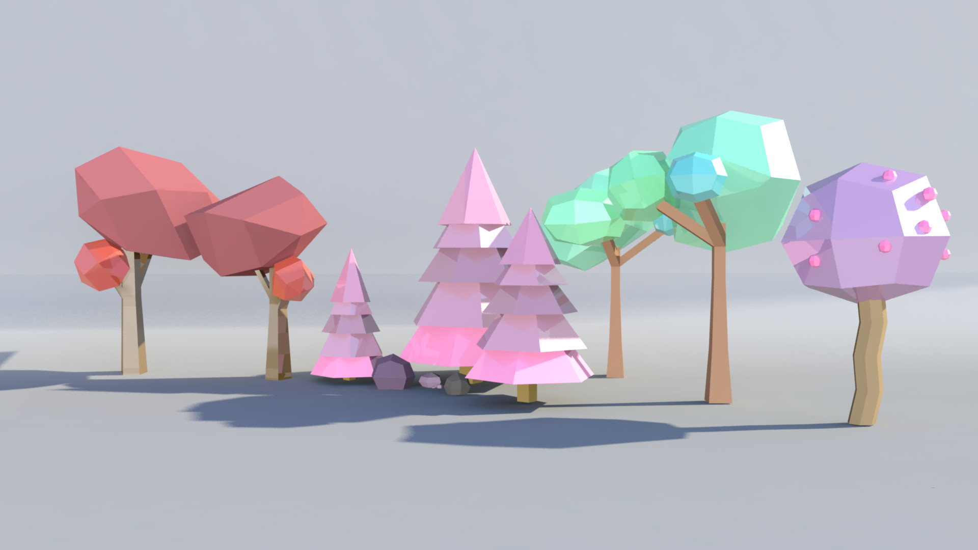 Artstation 3d Low Poly Trees Crystals Natalie De Blasis