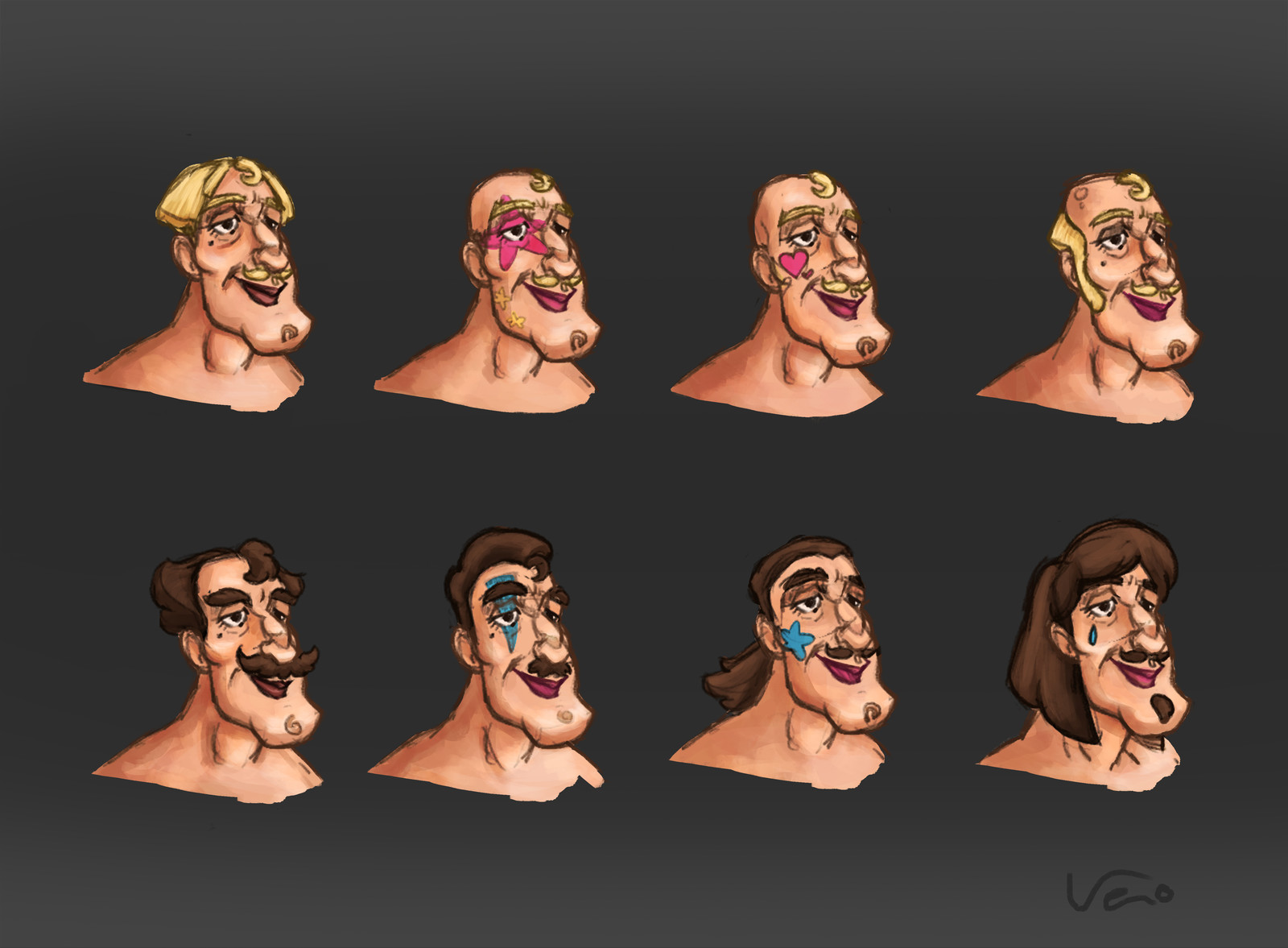 Knight's face concepts.