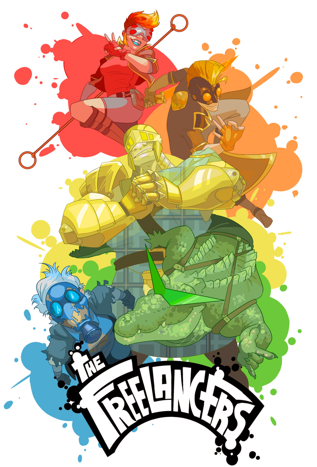 The Freelancers T-Shirt Design
Printed for sale on Redbubble.com. 
https://www.redbubble.com/people/mrmagikman/works/22490299-freelancers-splash?asc=u&amp;c=404203-original-work