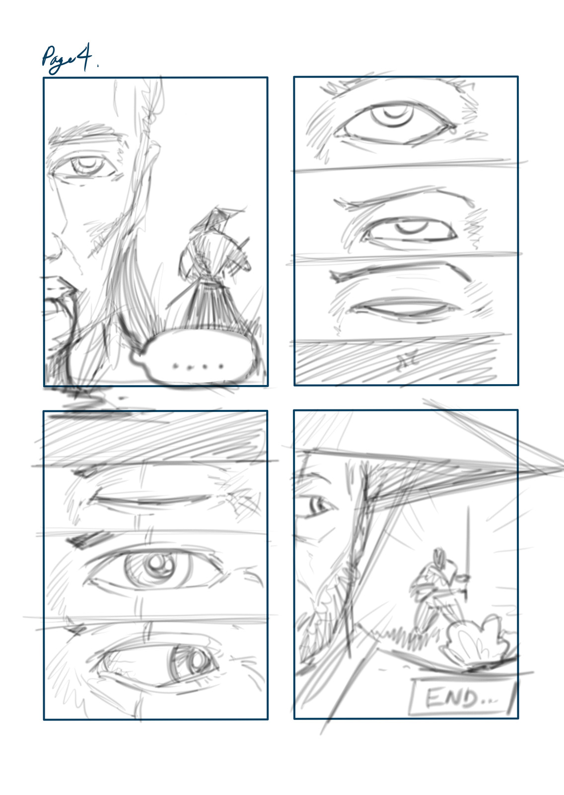 Pencil layout for Page 04, using Mischief