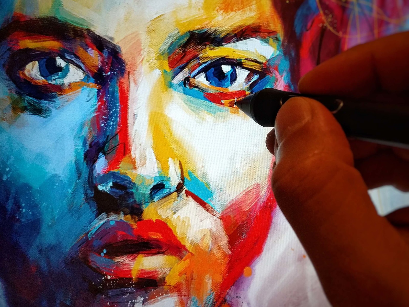 Artstation Wip Female Spontaneous Realism Colourful Portrait Pop