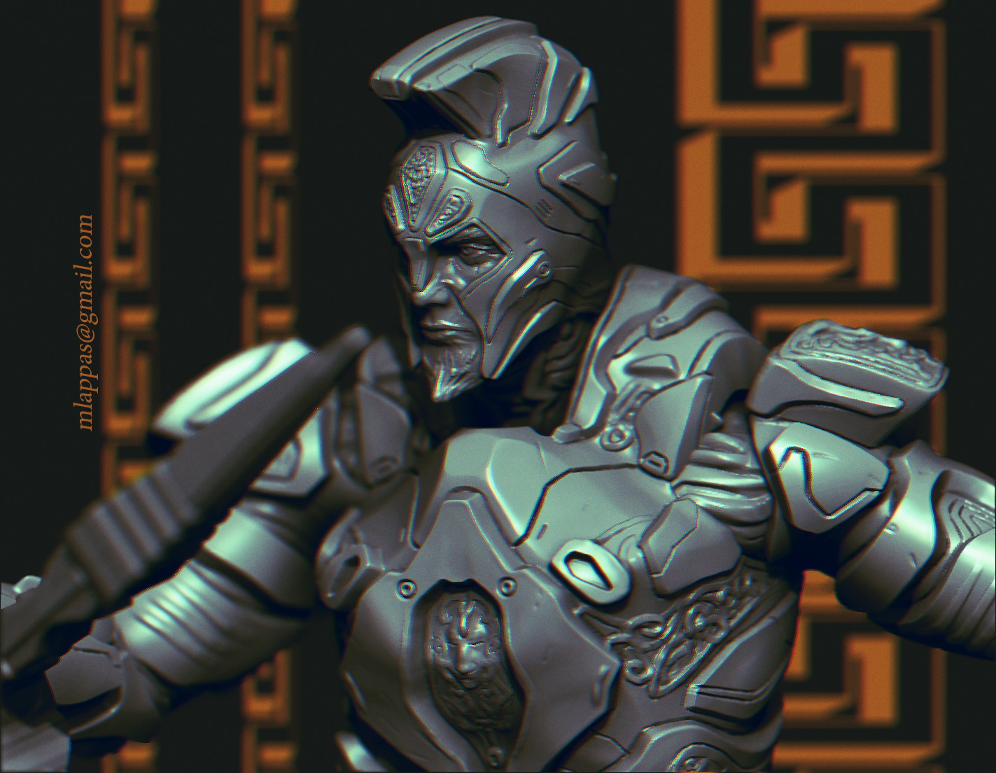 Sci Fi Spartan Soldier render &amp; 3D print