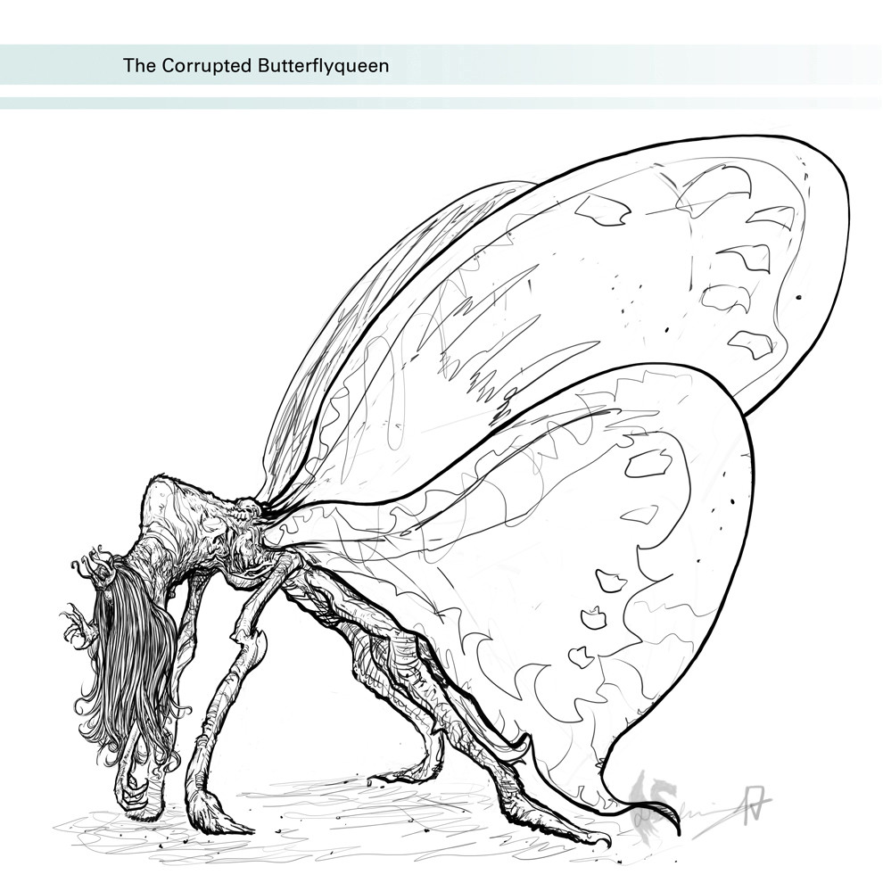 The Corrupted Butterflyqueen - finished drawing