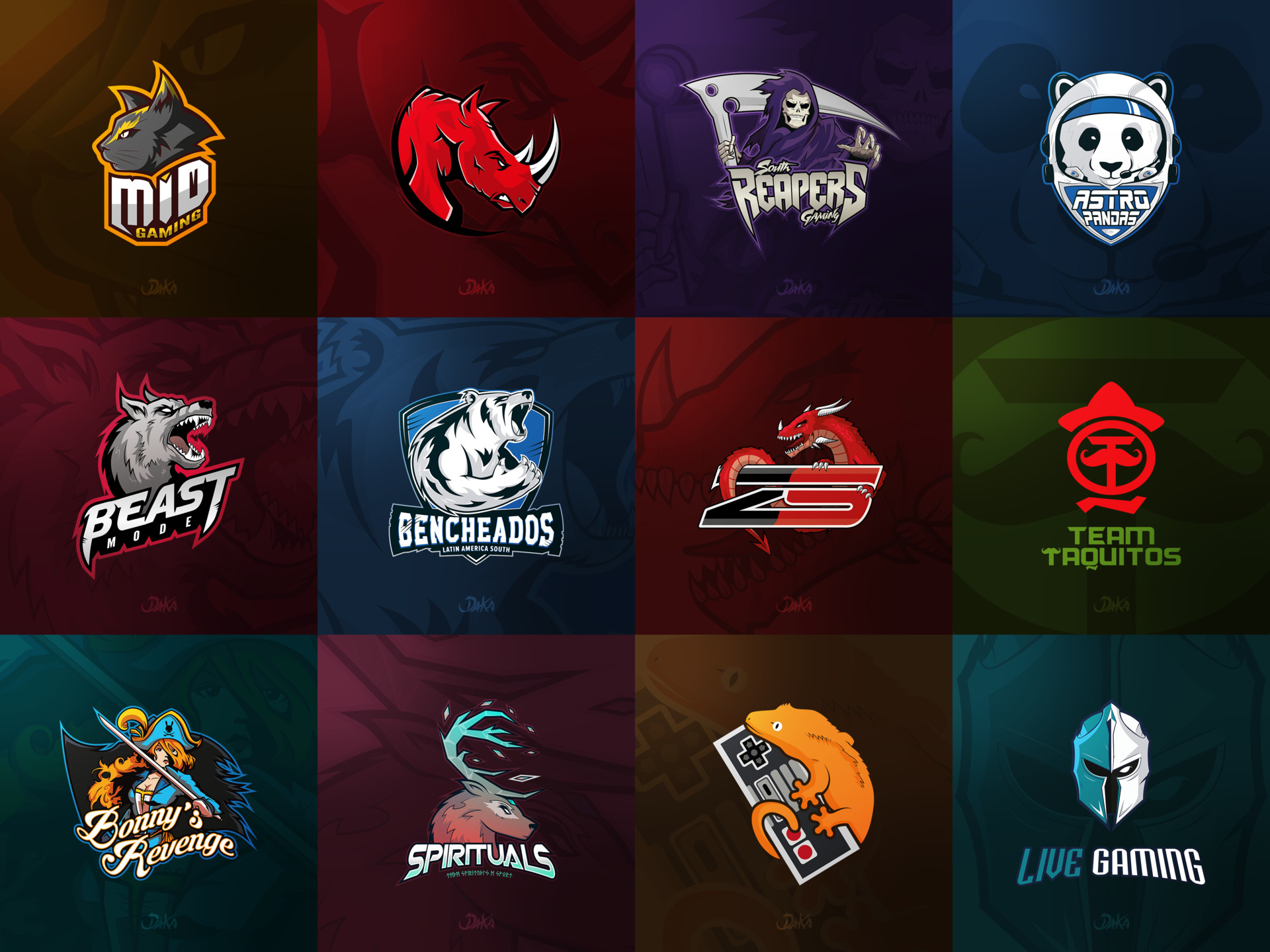 Download Artstation E Sport Logos Efecto Daka PSD Mockup Templates
