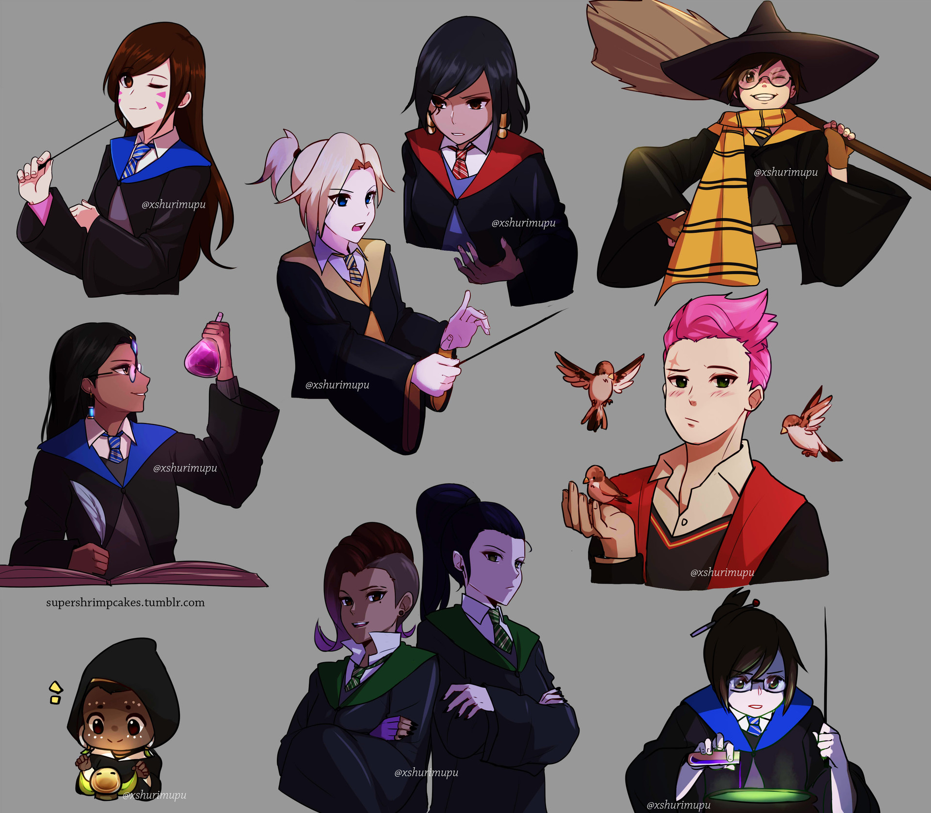 artstation overwatch hogwarts crossover yuan lee