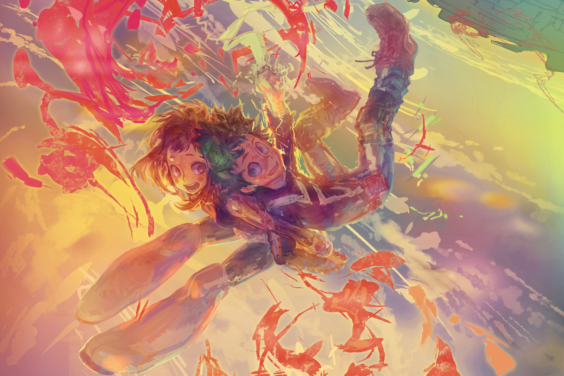 Artstation Bnha Uraraka Ochaco Midoriya Izuku 王晖 Melissa Hui Wang