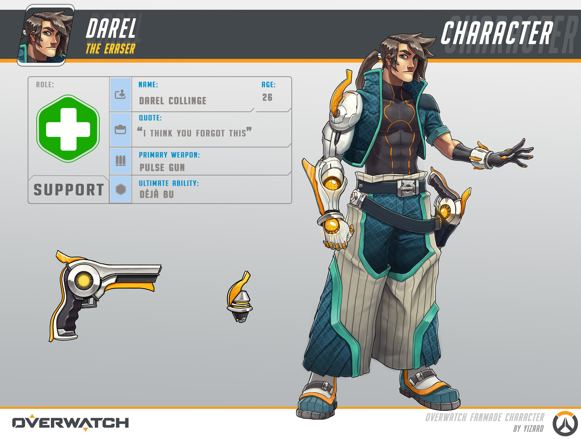 Darel "the eraser" (Fan-made Character for Overwatch) .