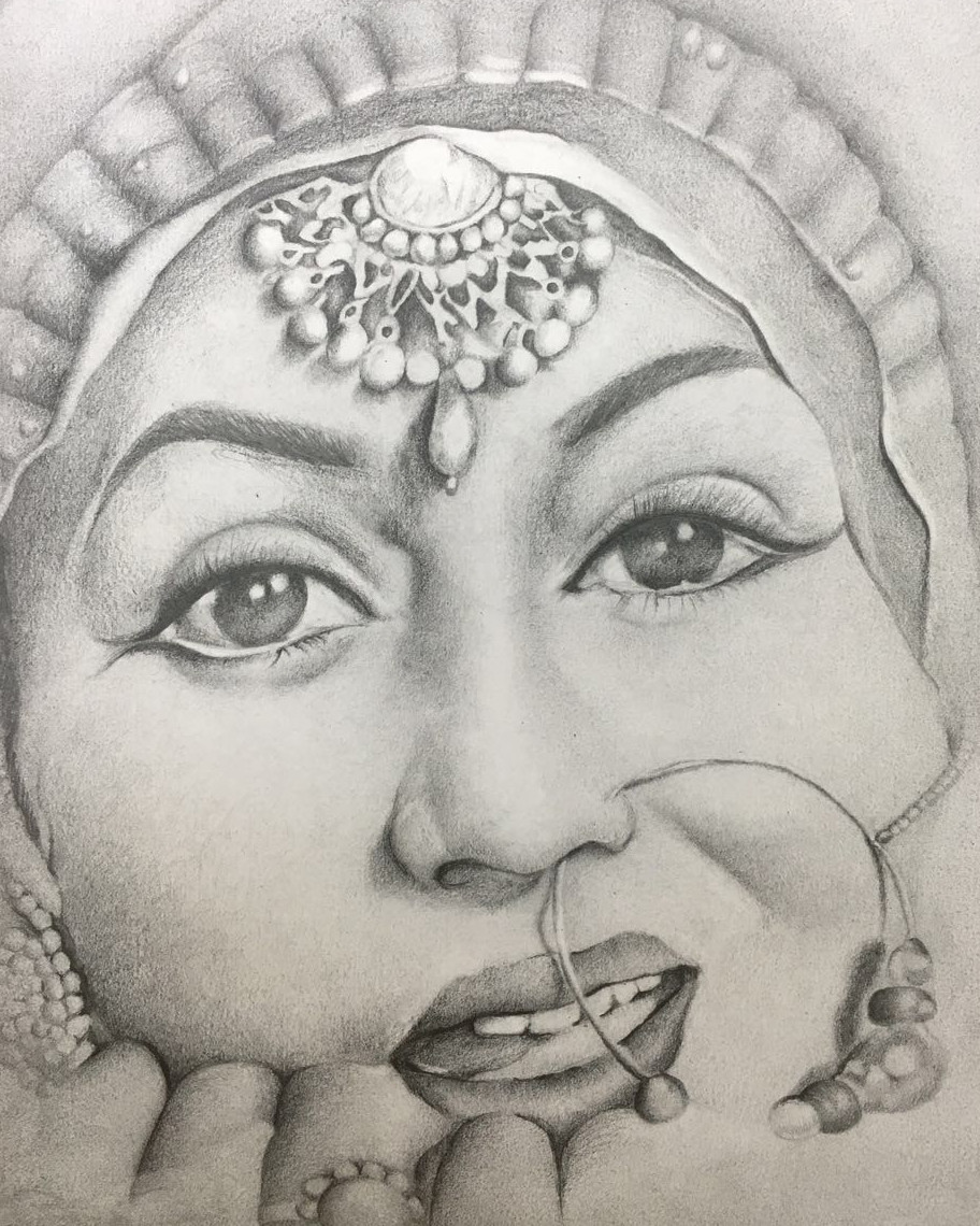 ART by Manu Kanathia  Pencil Sketch of Madhubala   made by me     Facebook