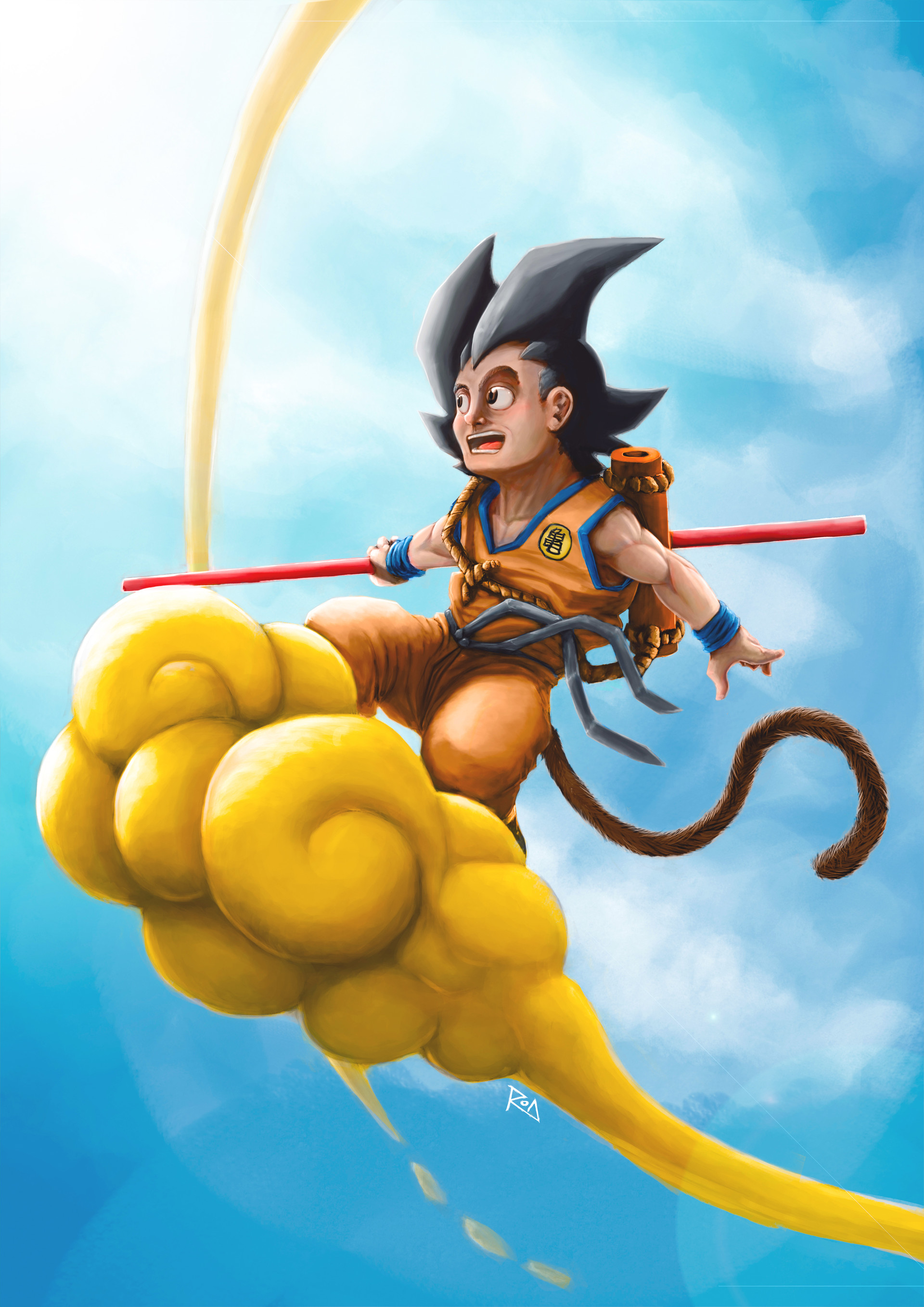 Goku On Nimbus Wallpaper - Gambarku