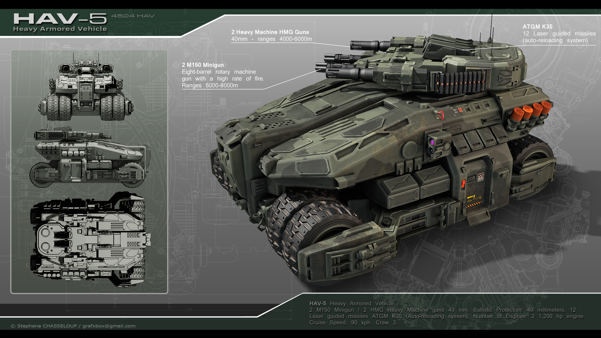 ArtStation - SF_HAV Heavy Armored Vehicle, CGPitbull - GrafxBOX