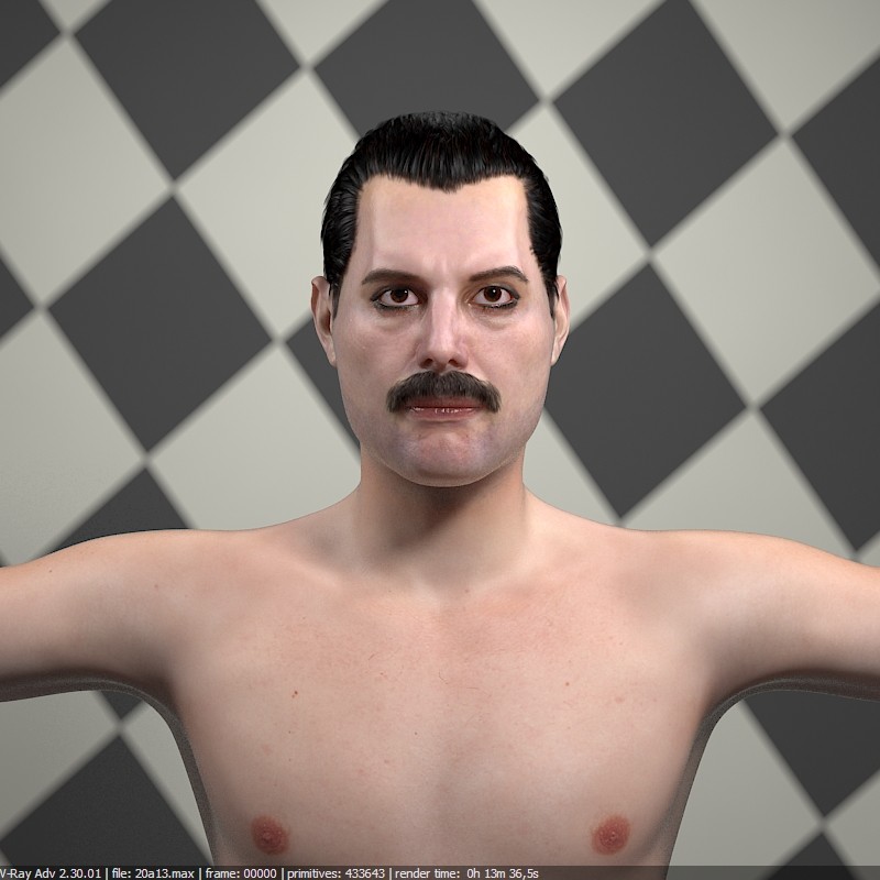 Artstation 3d Model Of Freddie Mercury Singer Rigged And