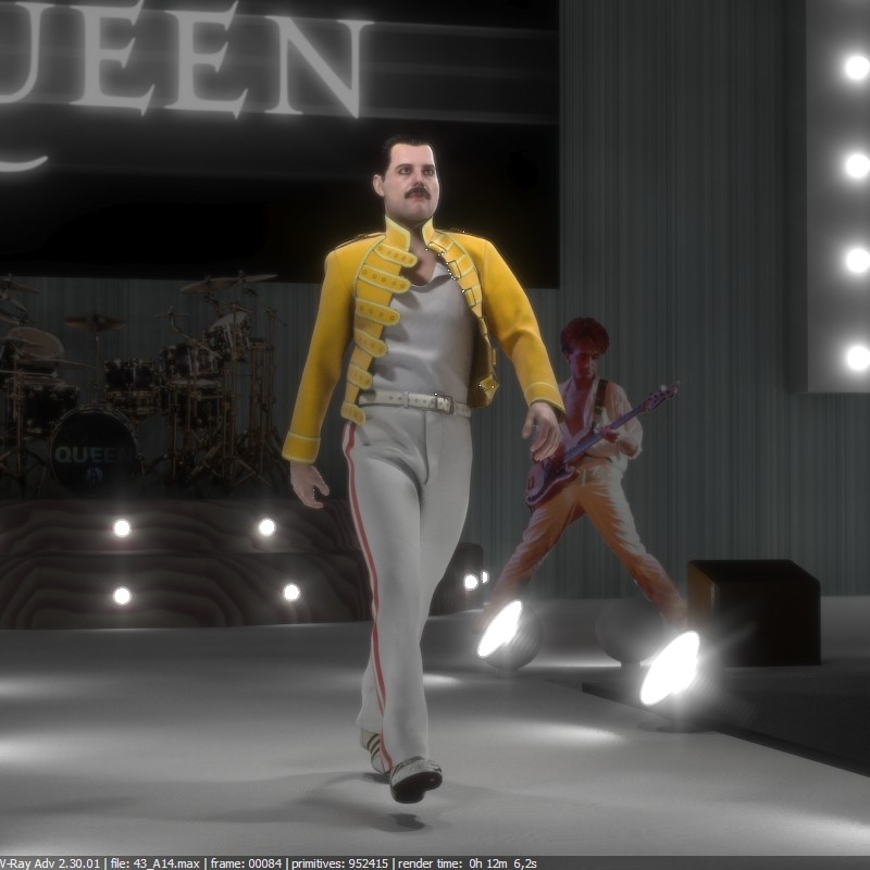 Artstation 3d Model Of Freddie Mercury Singer Rigged And