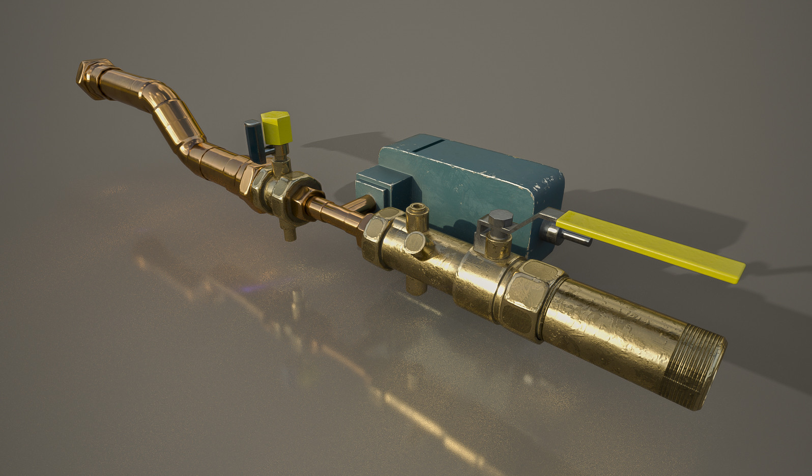 Copper line sub-d modeled, uv'd and textured