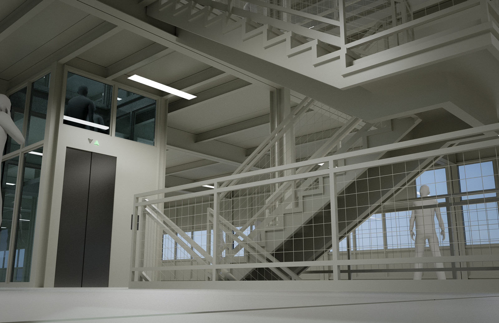 Modular building concept stair and elevator