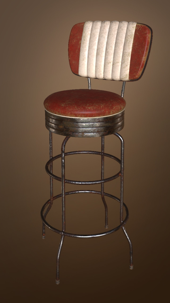 ArtStation - Tabouret rouillé / Rusted diner stool