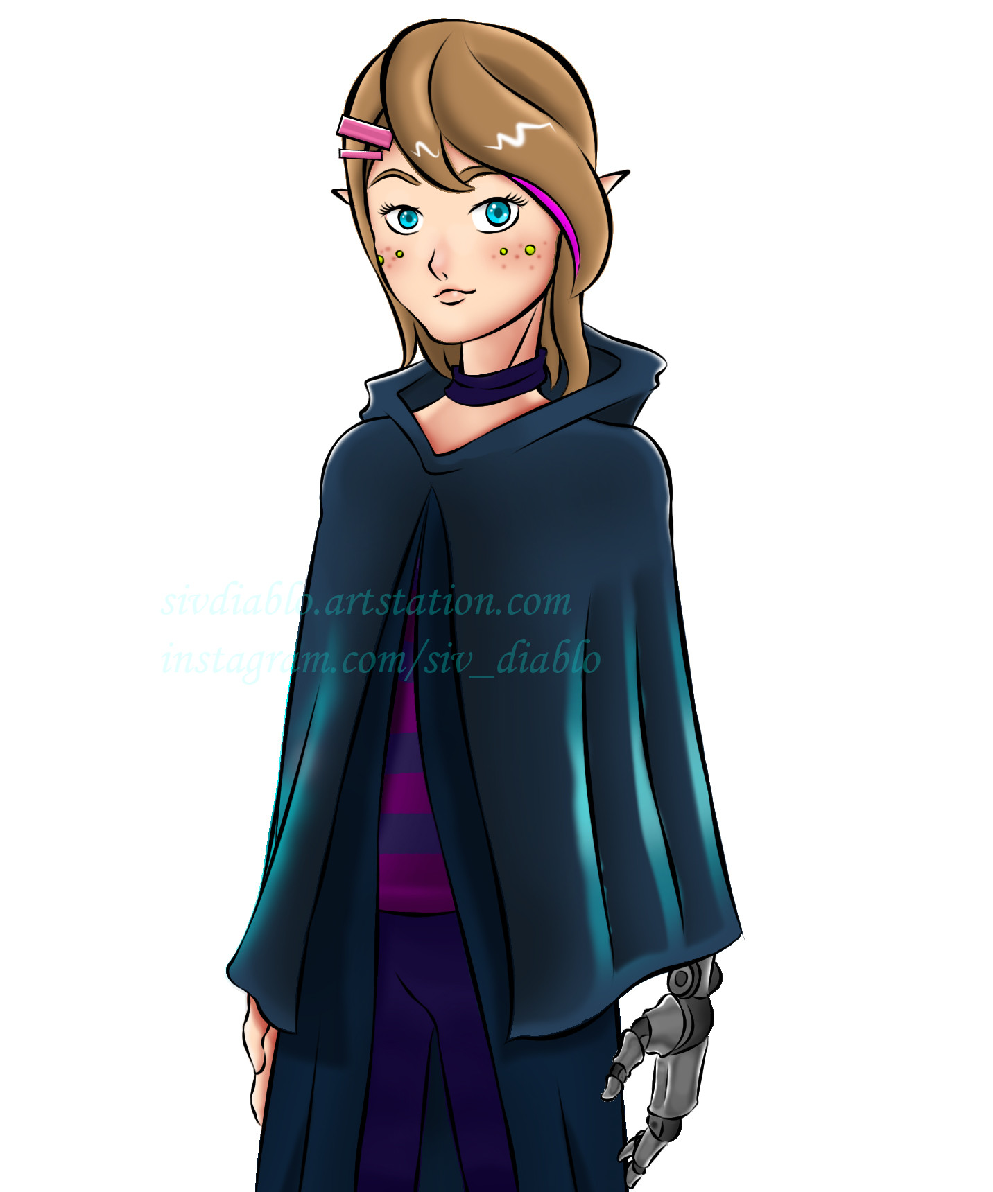 ArtStation - Exiled Girl with Artificial Metal Hand