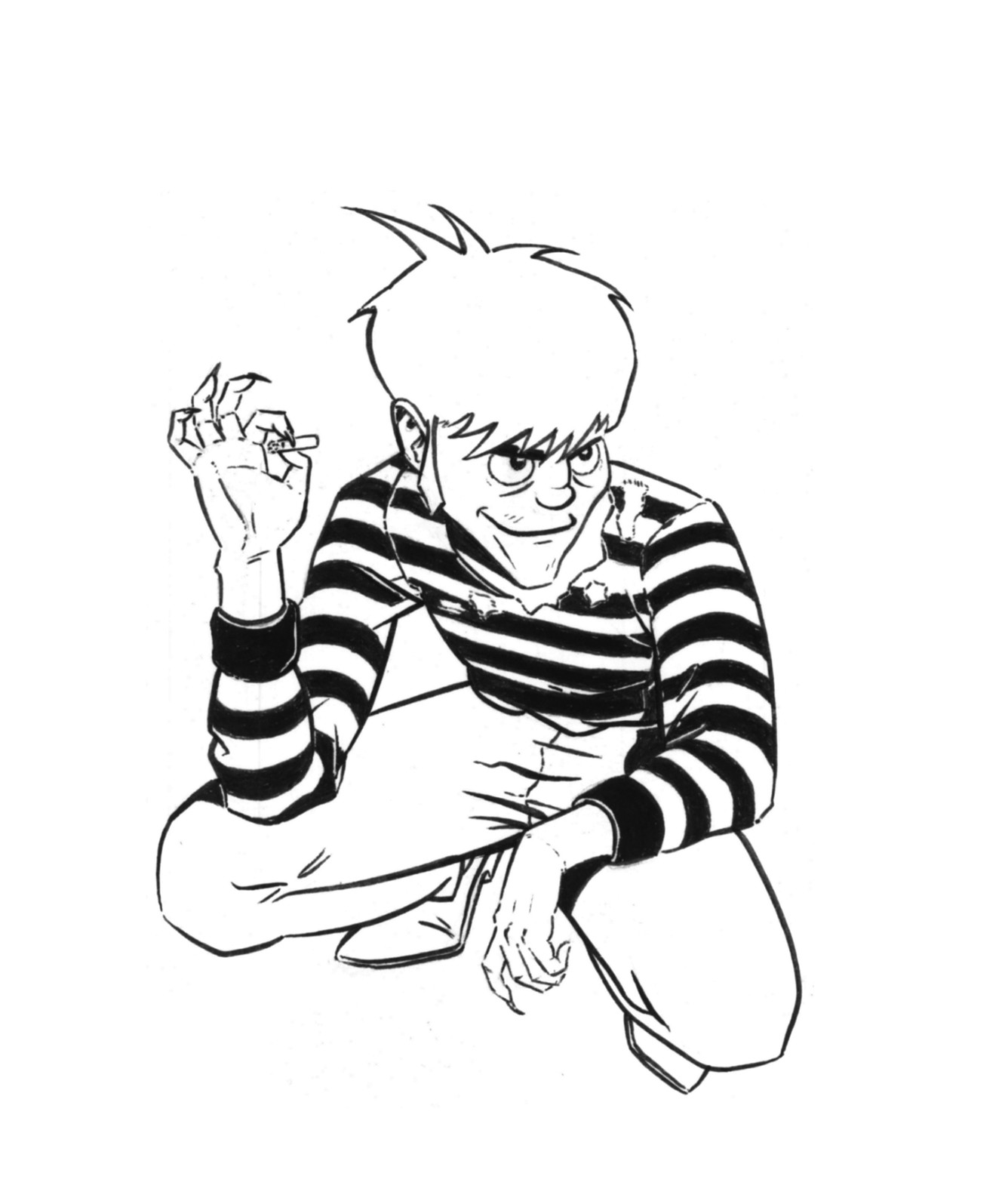The original black and white inked illustration.