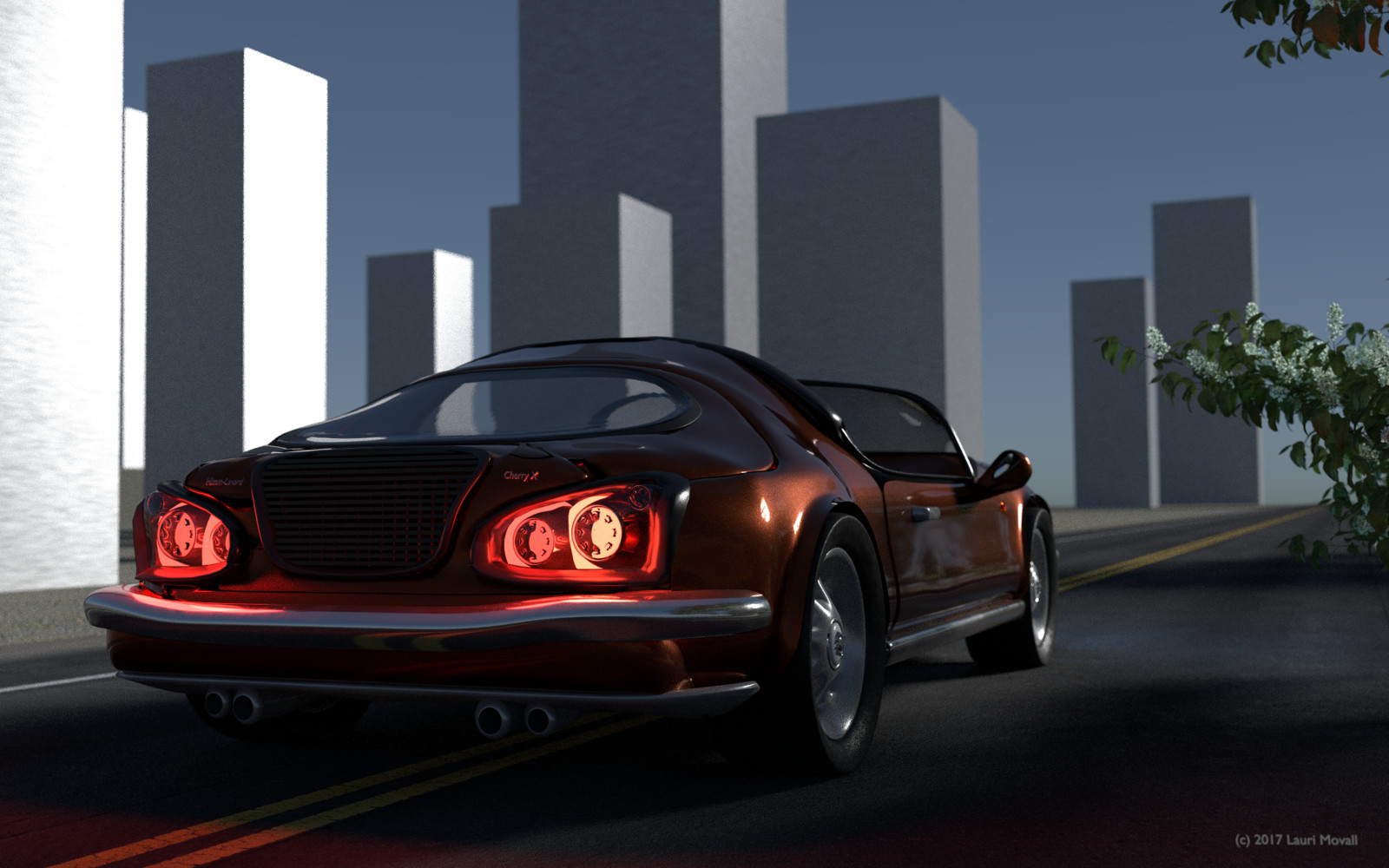 "Cherry X", first version rear view, 1.5.2017
