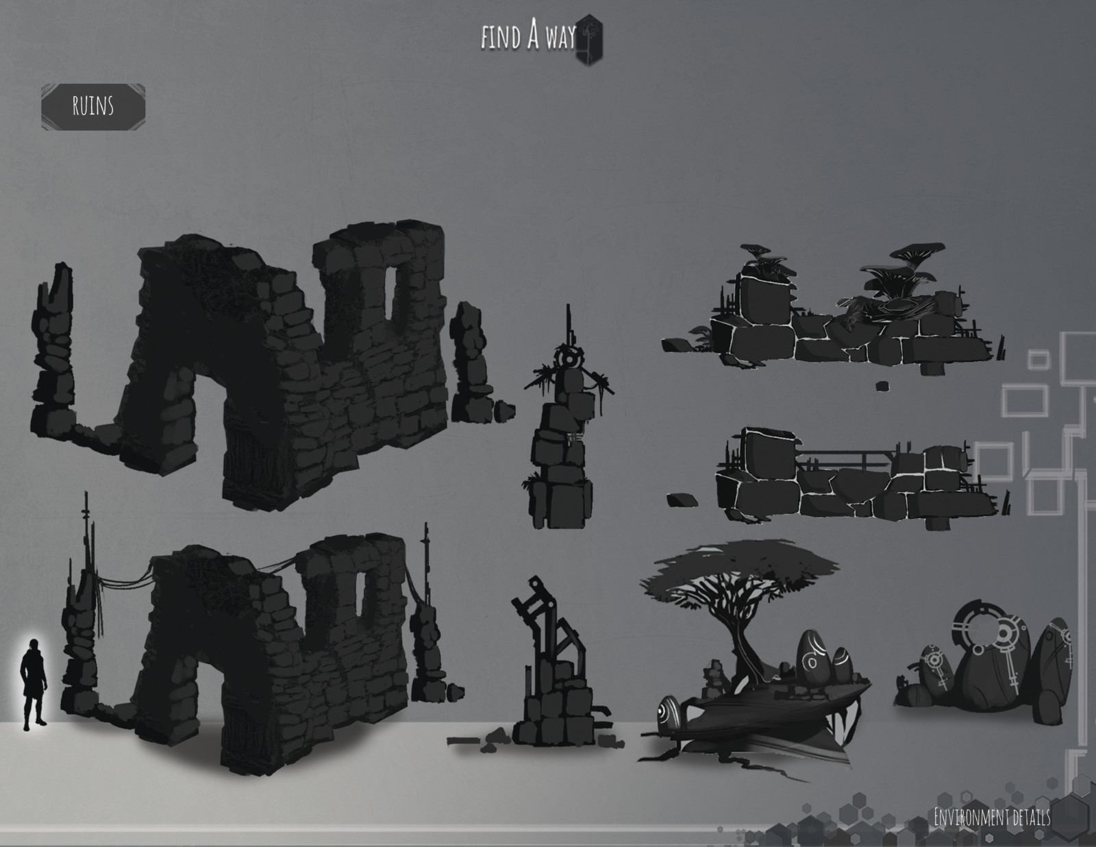Details of some ruins.