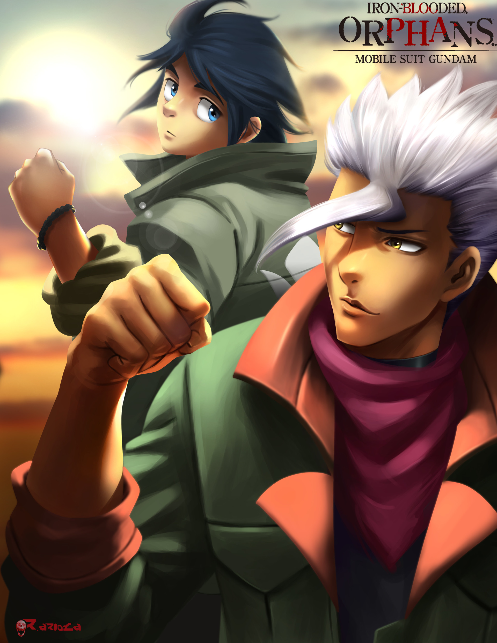 Artstation Mikazuki Augus And Orga Itsuka Raymond Ariola A little fanart to celebrate my 2 years in gundam hell. mikazuki augus and orga itsuka raymond