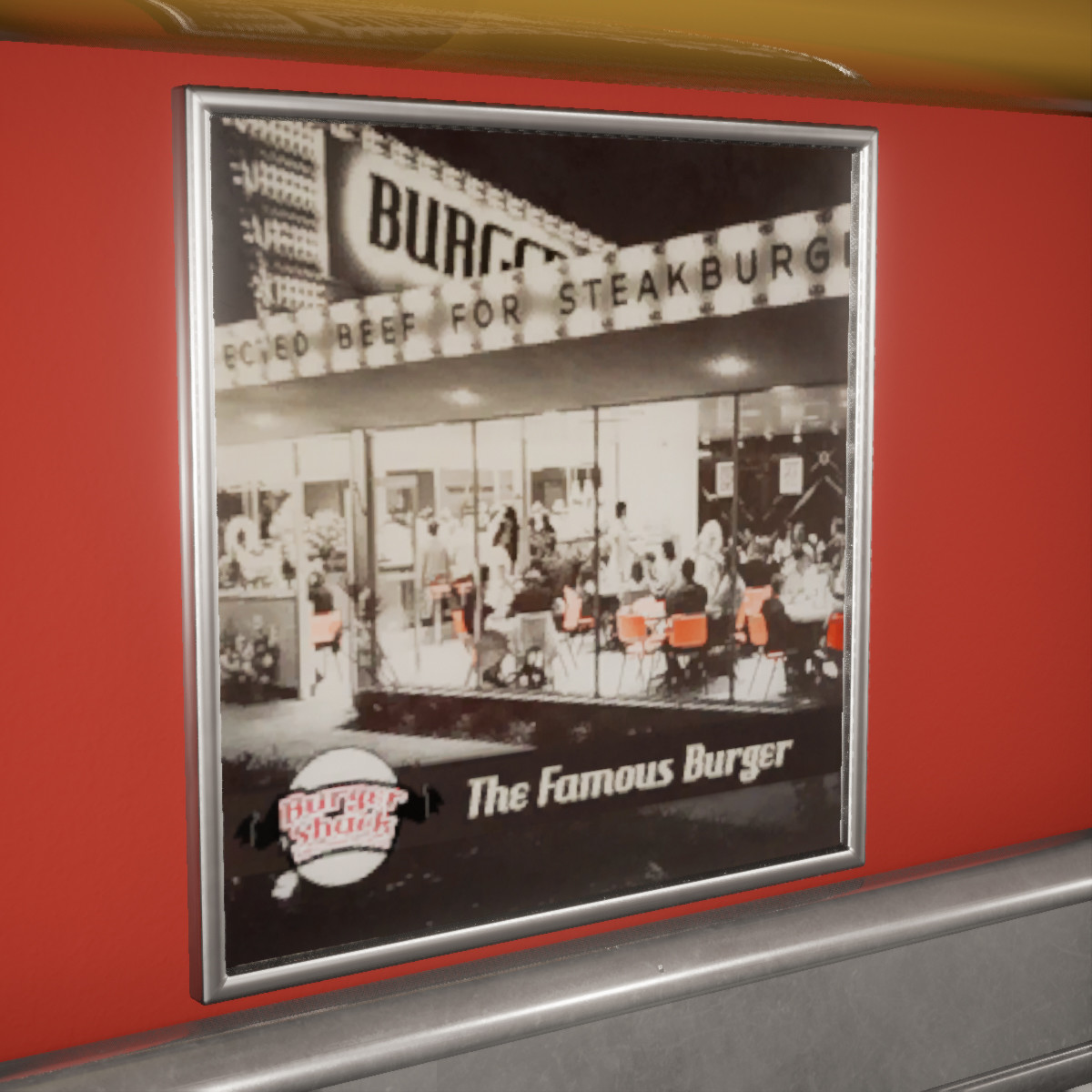 Steak and Shake poster edited to fit the "Burger Shack" brand.