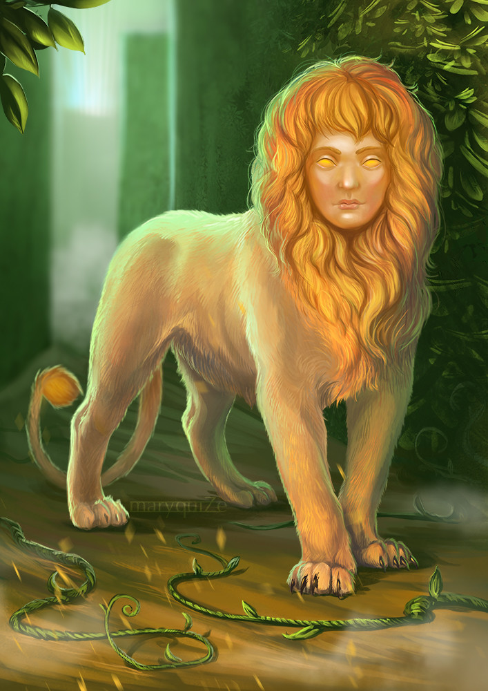 Тело льва и голова